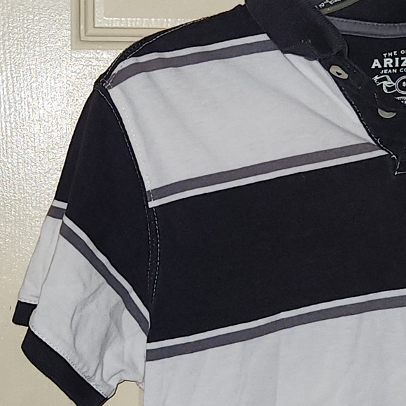 The Original Arizona Jean Company  Boys Polo Shirt Black White Size Small (8) - Picture 9 of 10